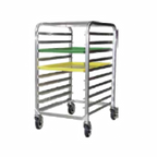 Thumbnail image #1 for SPG International Kelmax 4H0797 Mobile Pan Rack, Counter Height, 10-Pan, 18 x 26 in, 3 in Centers, End Loading, Stainless Steel Top