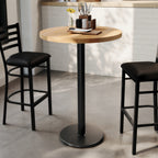 Thumbnail image #2 for Flash Furniture GSF-RD30-NAT-TR18B-GG Round Beech Butcher Block Tabletop, 30" Diameter, 42" High