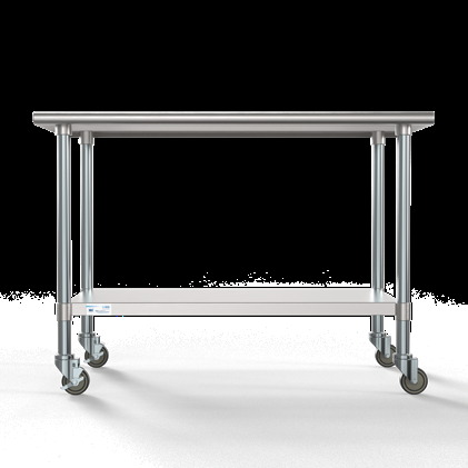 Product image #5 for KoolMore 48-Inch x 30-Inch 18-Gauge Stainless Steel Commercial Work Table with Undershelf and Locking Casters