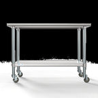 Thumbnail image #5 for Koolmore CT3048-18C 48-Inch x 30-Inch Stainless Steel Work Table with Undershelf and Lockable Casters