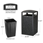Thumbnail image #2 for Alpine Industries ALP471-40-GRYS 40-Gallon Gray Stone-Panel Steel Trash Container with Locking Lid and Plastic Insert
