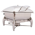 Thumbnail image #1 for Alegacy Foodservice Products Savoir AL1001A Induction Chafing Dish with Stand, 2/3-Size, 5-4/5 qt, Hinged Cover, Stainless Steel