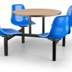 Thumbnail image #1 for JustChair Manufacturing CLUS-RD36-4S-BB Round Cluster Table Unit, 36-Inch, 4 Bucket Swivel Seats