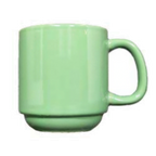 Thumbnail image #1 for Vertex China Vista SM-CG 10 oz China Coffee Mug with Handle, Stackable, Cactus Green Case of 3 Dozen