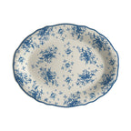 Thumbnail image #1 for Steelite International HL Ivory HL52563889 Oval China Platter, 10" x 7.75", Liliana Blue, Scalloped Edge Case of 2 Dozen