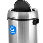 Thumbnail image #2 for Alpine Industries ALP470-65L-1-R Stainless Steel Recycling Receptacle, 17 Gallon, Brushed Finish, Swivel Lid