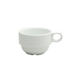 Thumbnail image #1 for 1880 Hospitality Arcadia by Oneida® R4510000520 Low Porcelain Coffee Cup, 7-1/2 oz, Handled, Embossed, Bright White Case of 3 Dozen