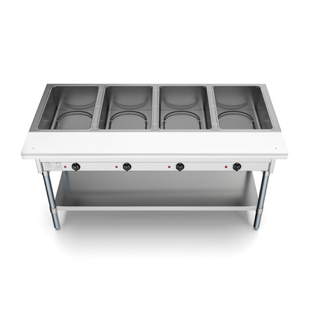 Product image #5 for KoolMore Four Pan Open Well Electric Steam Table with Undershelf