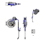 Thumbnail image #2 for T&S Brass B-7132-10 Open Stainless Steel Wall-Mounted Retractable Hose Reel, 35-Foot Hose, Swivel Spray Wand