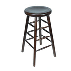 Thumbnail image #1 for JustChair Manufacturing W23230X-SS 30-Inch Backless Bar Stool with Round Solid Wood Seat, Beech Wood Frame and Square Footrest