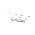Thumbnail image #1 for G.E.T. 4-91630 Stainless Steel Oval Serving Basket with Handle and Condiment Cup Holder, 9 x 6 x 3-1/2 in Case of 12