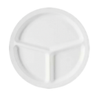 Thumbnail image #1 for G.E.T. Supermel CP-533-W . . 10-Inch White Melamine 3-Compartment Plate 1 Dozen