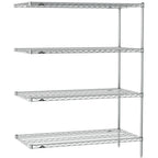 Thumbnail image #1 for Metro Super Erecta SE-2442C-63-A4 Chrome Wire Add-On Shelving Unit, 42"W x 24"D x 63"H, 4 Shelves