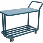 Thumbnail image #1 for SPG International Kelmax 4H1472 Aluminum Utility Cart, 2-Tier Open Base, Curved Front, 2000 lb Capacity
