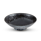 Thumbnail image #1 for Korin Inc BWL-426 Shallow Round Ceramic Bowl, 42 oz., Silver Granite, 9-3/4" Diameter x 3"H