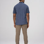 Thumbnail image #2 for Chef Works CBN02-AFB-3XL Short Sleeve Chef Coat, Men's, Air Force Blue, 3XL, Poly/Cotton