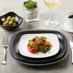 Thumbnail image #2 for International Tableware Quad QP-18-MG Square Porcelain Soup Bowl/Plate, 16 oz, 8-1/2 in, Matte Grey Case of 2 Dozen