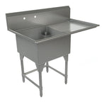 Thumbnail image #1 for Tarrison Products Ltd. TA-CDS124R-KIT 1-Compartment Stainless Steel Sink, 51"W, 24"W x 24"D x 13" Deep Compartment, Right Drainboard