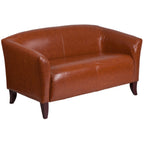 Thumbnail image #1 for Flash Furniture Hercules - Imperial 111-2-CG-GG Reception Loveseat, 52"W, LeatherSoft Upholstery, Cognac