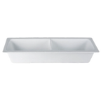 Thumbnail image #1 for G.E.T. Bugambilia IH2/41DWW Cast Aluminum Food Pan, 1/2 Size Long, 3.2 qt., Horizontal Divider, White Resin Coating
