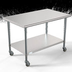 Thumbnail image #4 for Koolmore CT3048-18C 48-Inch x 30-Inch Stainless Steel Work Table with Undershelf and Lockable Casters