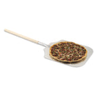 Thumbnail image #1 for Browne USA Foodservice 575322 Square Aluminum Pizza Peel, 12" x 12" Blade, Hardwood Handle, 26-1/2" Overall Length