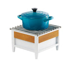 Thumbnail image #1 for Cal-Mil Monterey 22044-15 Square Chafer Alternative with Wire Grill, Induction Ready, White Frame, 10"W x 10"D x 6-3/4"H