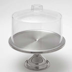 Thumbnail image #2 for American Metalcraft 19SET Stainless Steel Cake Stand & Clear Plastic Cover Set, 13-1/2" Stand, 12" Cover, Mirror Finish