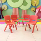 Thumbnail image #2 for Flash Furniture Whitney 4-YU-YCX4-001-RED-GG Preschool Red Polypropylene Stacking Chair, 12 in Seat Height, 176 lb Capacity