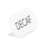 Thumbnail image #2 for Cal-Mil 23401-2-15 Oval Metal Table Tent Sign, "Decaf," White, 4.5"W x 2"H Case of 6