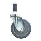 Thumbnail image #1 for BK Resources 5SBR-2RA-GR 5" Gray Rubber Swivel Stem Caster, 250 lb Capacity, 1-1/4" Expanding Stem