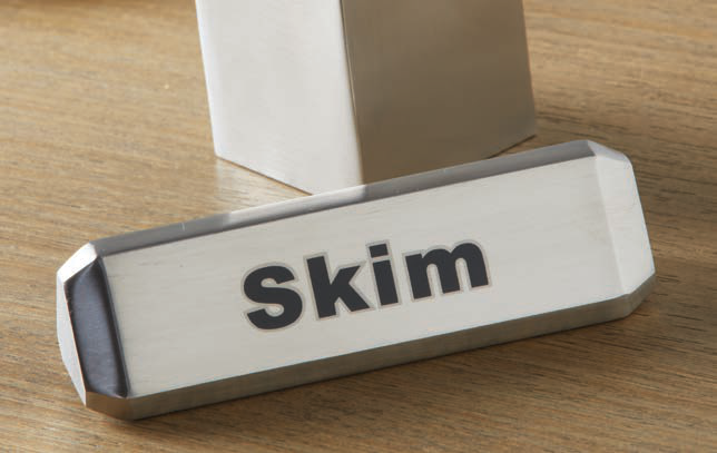 Product image #4 for Triangular 3-Sided Stainless Steel Beverage Sign for Milk, Cream, and Skim