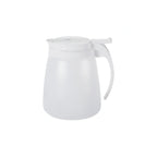 Thumbnail image #1 for CAC China SYDP-32 Syrup Dispenser, 32 oz, Plastic, White Thumb Cap with Stainless Steel Lever Case of 12