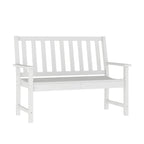 Thumbnail image #1 for Flash Furniture LE-HMP-2035-12-WHT-GG Indoor/Outdoor Wood Bench, Contoured Seat with Integrated Back and Armrests, White
