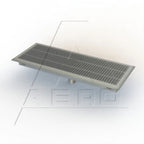 Thumbnail image #1 for AERO Manufacturing FT-1836 Stainless Steel Floor Trough Drain, 36"W x 18"D, 14 Gauge, Non-Anti-Splash