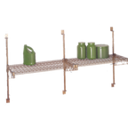 Thumbnail image #2 for SPG International Iss PWMT62Y Wall-Mount Wire Shelving Post, 62 in, Gold Epoxy-Coated, with 2 End and 1 Center Brackets