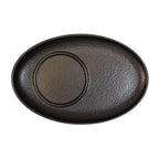 Thumbnail image #1 for Vertex China Orbit OR-36 Oval Porcelain Saucer, 6-1/4" x 3-7/8", Matte Black Case of 3 Dozen