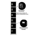Thumbnail image #1 for Alpine Industries ADI629-206-BLK Six-Compartment Steel Storage Locker, 72" H x 12" W x 12" D, Black Finish