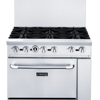 Thumbnail image #1 for Dukers Appliance Co., USA Ltd. DCR36-6B 36-Inch Commercial Gas Range, 6 Open Burners, Standard Oven, Stainless Steel, Hi-Shelf