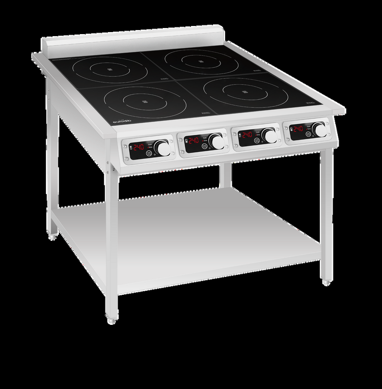 Product image #6 for Eurodib Commercial Four-Zone Induction Cooktop on Legs, 31.2-Inch, 240V, 1-Phase