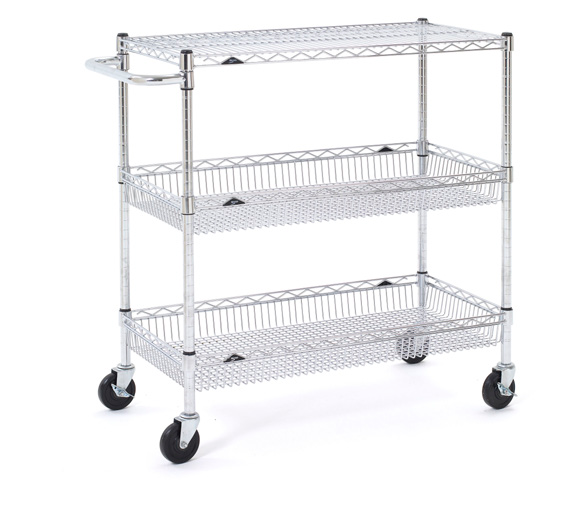 Product image #5 for Metro Super Erecta Adaptable 3-Shelf Chrome Basket Cart