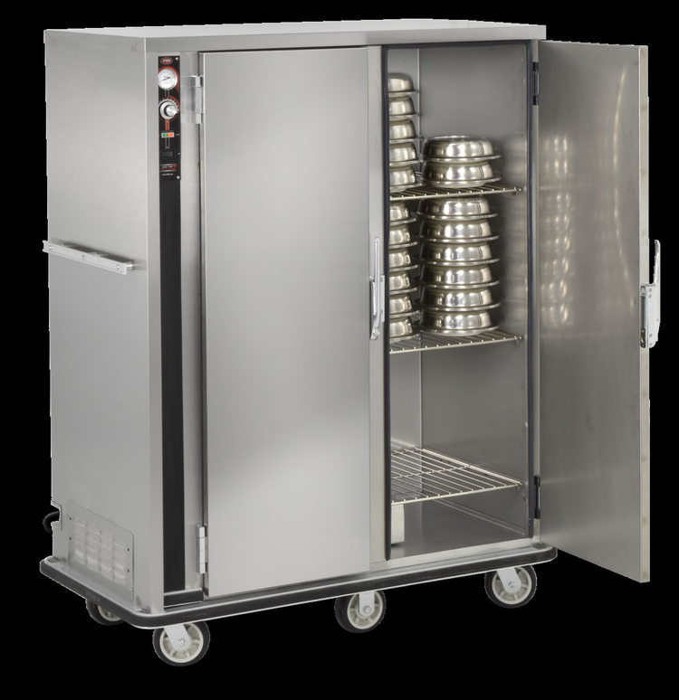 Product image #6 for FWE P-Series Electric Double-Door Banquet Cart Holding Cabinet for 120-144 Covered Plates
