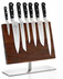 Thumbnail image #2 for Mercer Culinary Magnetic Knife Holder Board on Stand, Leaf Acacia Wood, Stainless Steel Base