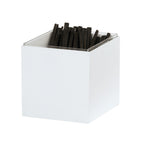 Thumbnail image #1 for Cal-Mil Juno 23855-15 1/6 Silverware Caddy Housing with Plastic Liner, White Powder-Coated Metal, 7"W x 6"D x 6"H
