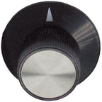Thumbnail image #1 for AllPoints Foodservice Parts & Supplies 221472 Oven Temperature Knob, Black Plastic, 1-1/2" OD x 7/8" D x 1/4" ID