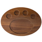 Thumbnail image #1 for TableCraft Products 10710 Acacia Wood Oval Fajita Serving Board, 17" x 12-1/4" x 3/4" Case of 12