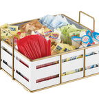 Thumbnail image #1 for Cal-Mil Empire 22093-15 9-Section Square Condiment Organizer, Gold Wire Frame, White