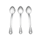 Thumbnail image #1 for Browne USA Foodservice Renaissance 4765 13 in Solid Stainless Steel Basting Spoon, Curved Handle, Satin Finish