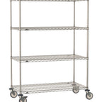 Thumbnail image #1 for Metro Super Erecta SE-3036S-68-M4 Mobile Wire Shelving Unit, 36"W x 30"D x 68"H, 900 lb. capacity per unit, 1" shelf adjustment, (4) wire shelves
