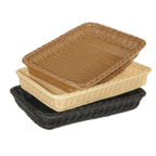 Thumbnail image #2 for G.E.T. Clipper Mill WB-1509-N Rectangular Polypropylene Fast Food Basket, Natural, 18 x 12-1/4 x 2-1/2 in Case of 12